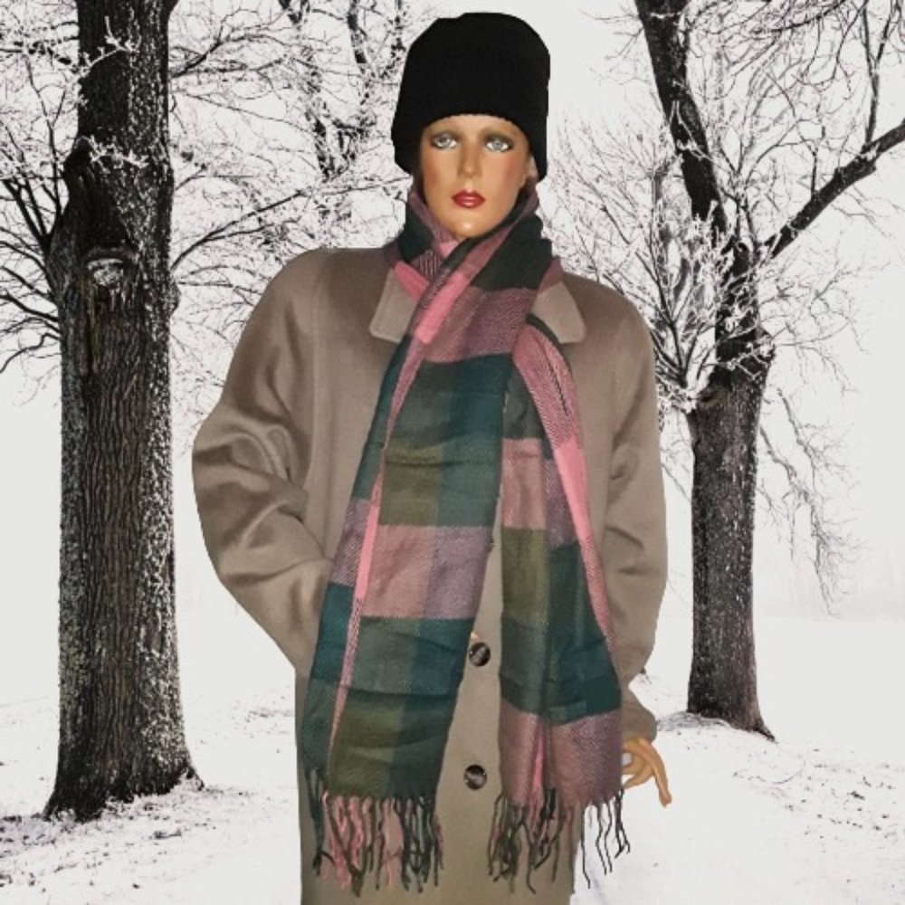 Wander Agio Scarf Light Red, Brown, Black 72 x 26 Inches NWOT